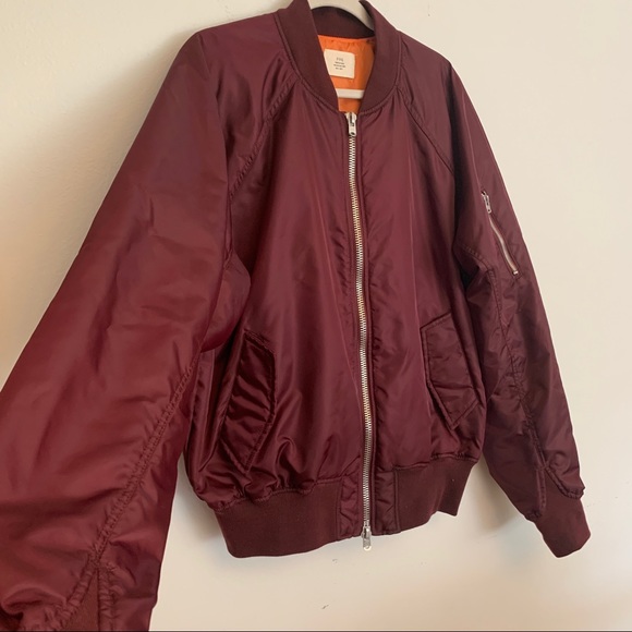 Fear of God FOG Maroon/Red Satin Bomber Jacket XL - Picture 5 of 11